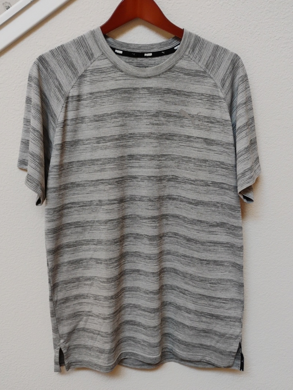 Puma Men's Gray Heather Stripe Active Wear
